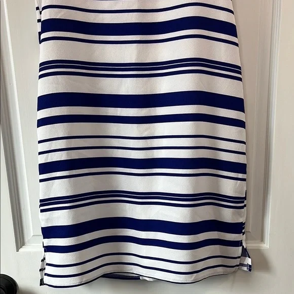 NWT Everly Francesca's Striped Navy Blue and White Sleeveless Dress - Size Small - Picture 3 of 12